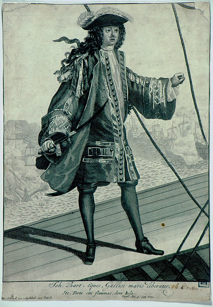 Anonyme - Portrait de Jean Bart - XVIIe siècle.